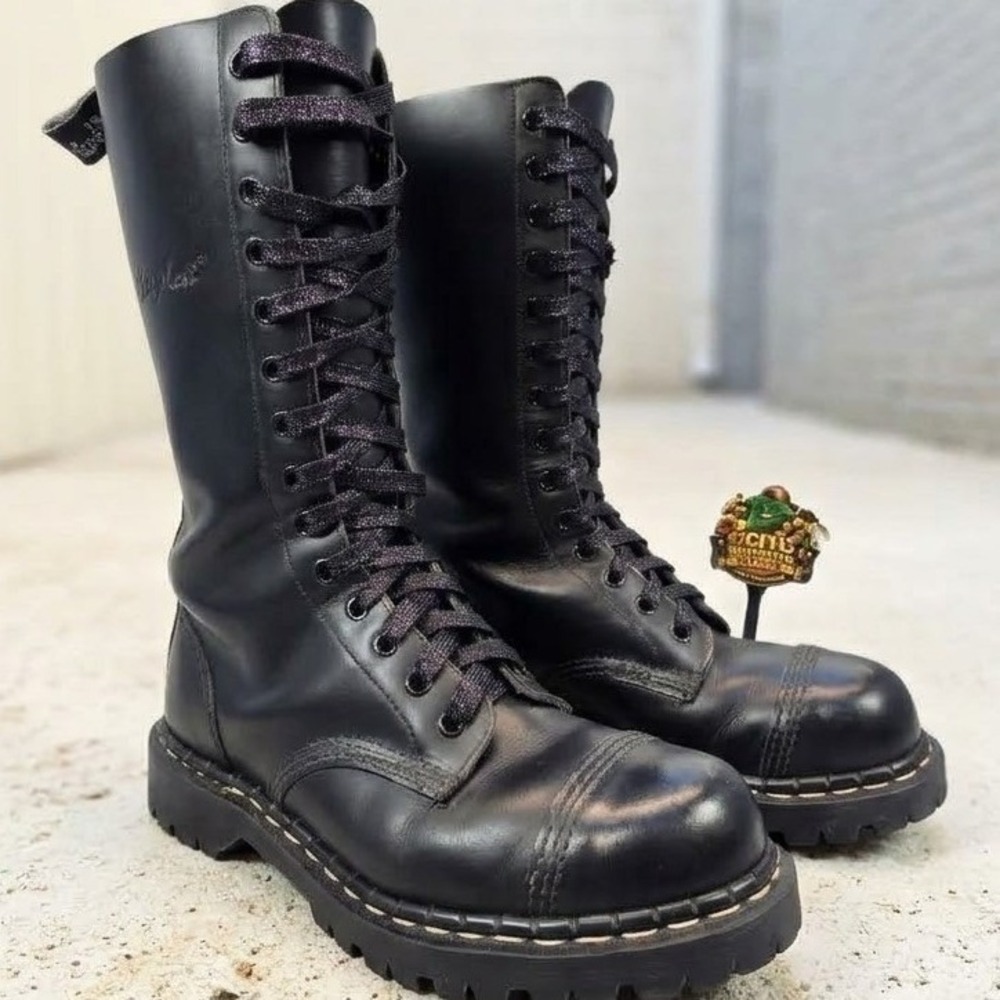 Gripfast GS1018 Black Leather Steel Toe 14 Eyelet Boots Made in England Size 7